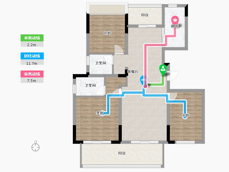 安徽省-阜阳市-玫瑰庄园-103.60-户型库-动静线