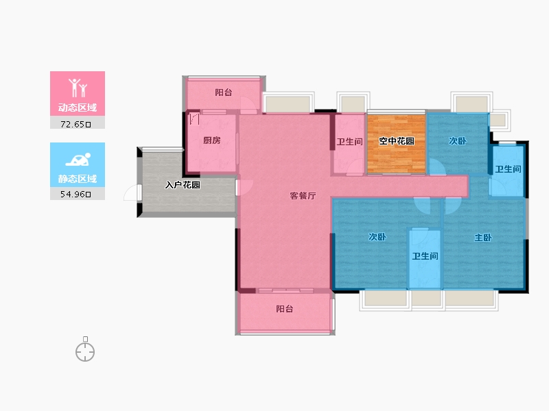 广东省-云浮市-祥利·明珠新城-126.65-户型库-动静分区