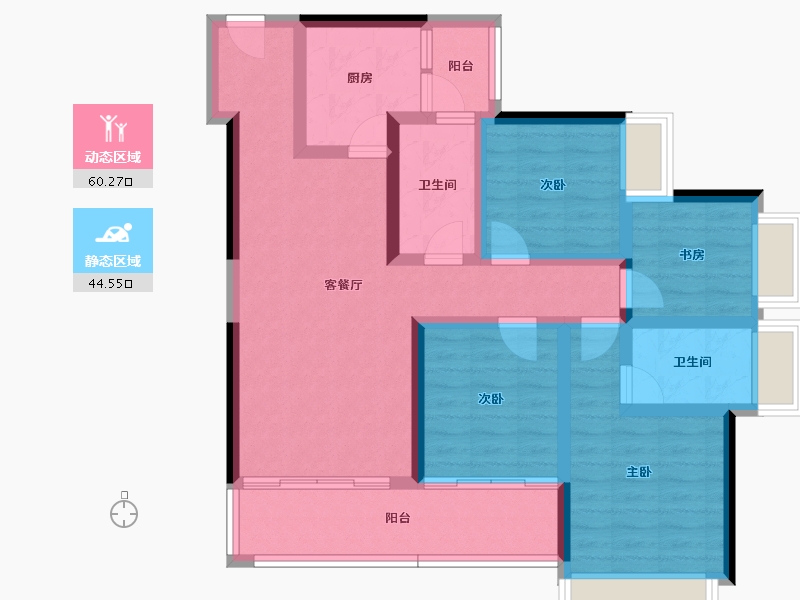 云南省-玉溪市-金科·集美玉溪-91.62-户型库-动静分区