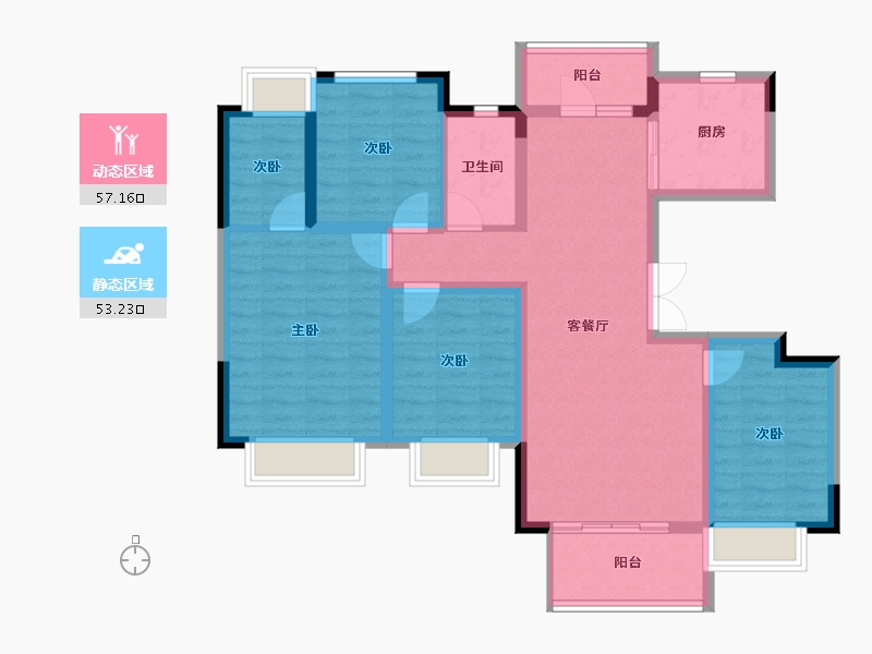 四川省-成都市-电建地产洺悦玺-97.96-户型库-动静分区