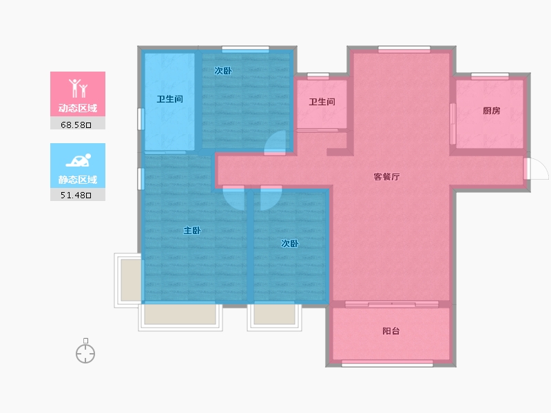 河南省-周口市-景园·盛世华都-107.21-户型库-动静分区