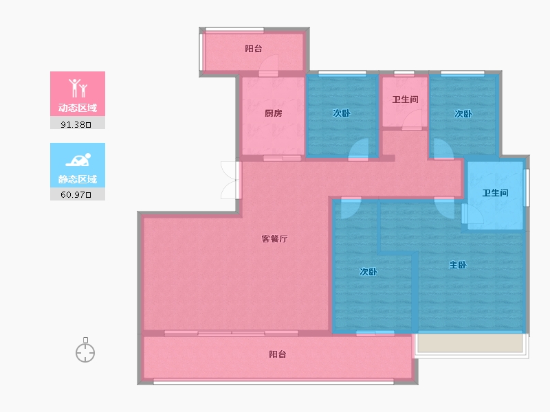 河南省-周口市-永威·东棠-137.61-户型库-动静分区