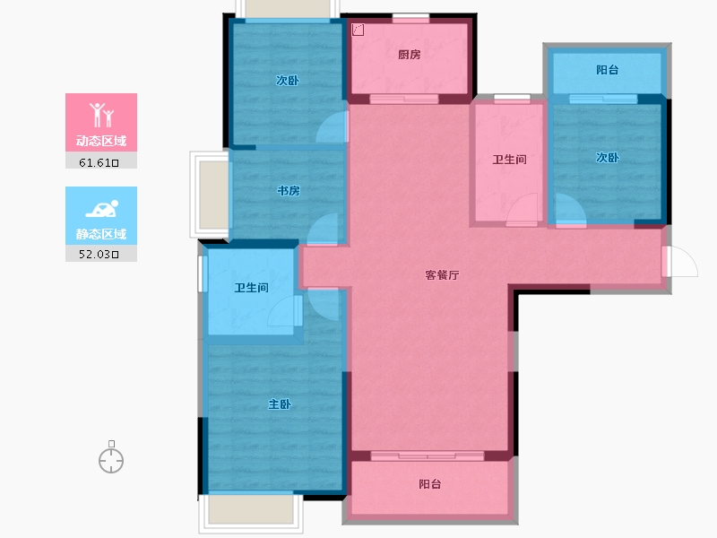 湖北省-武汉市-帝大御琨城-101.17-户型库-动静分区