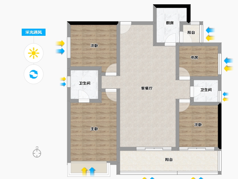 云南省-玉溪市-金科·集美玉溪-99.04-户型库-采光通风