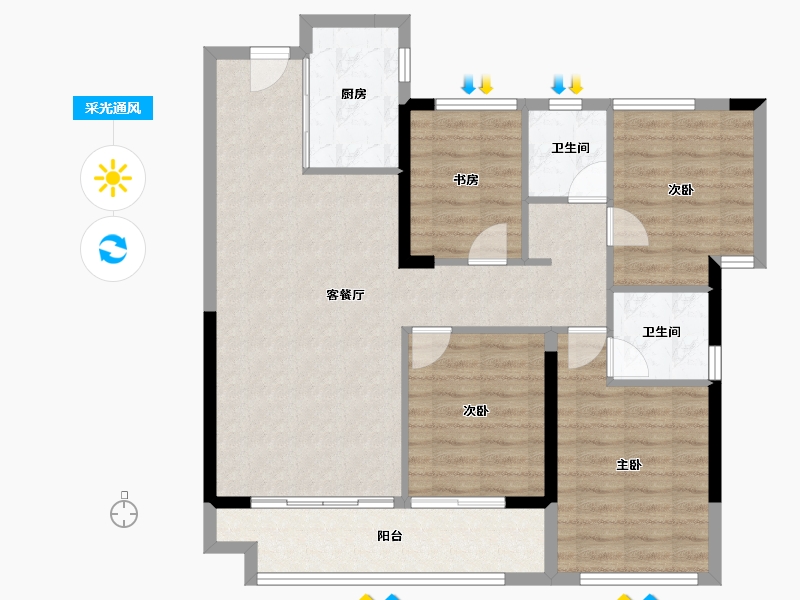 福建省-莆田市-建发文著-94.78-户型库-采光通风