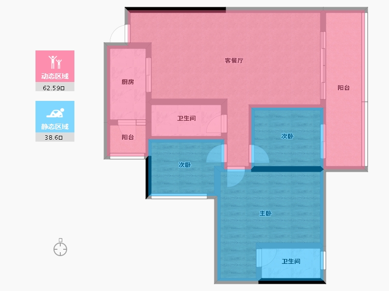 云南省-玉溪市-邦泰·天誉-89.39-户型库-动静分区