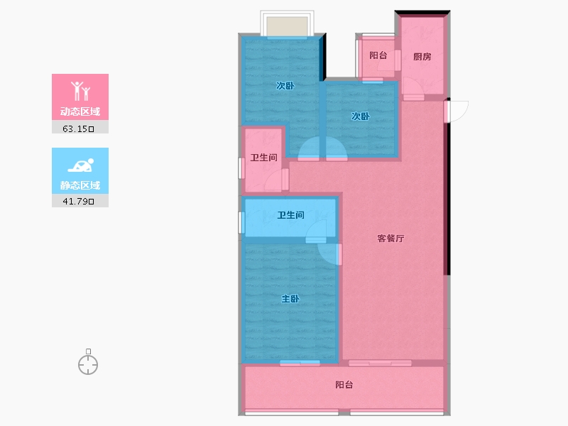 云南省-玉溪市-邦泰·天誉-92.58-户型库-动静分区