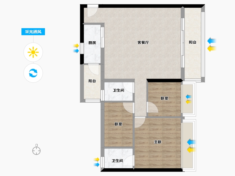 云南省-昆明市-大华锦绣山海-77.16-户型库-采光通风