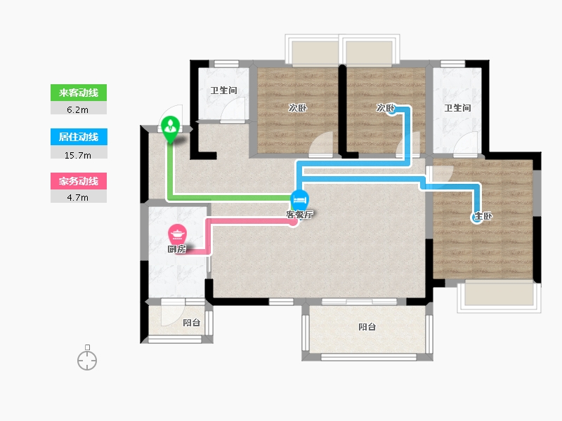 四川省-成都市-嘉裕第六洲-93.00-户型库-动静线