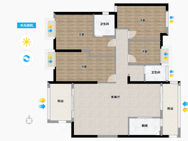 广东省-揭阳市-新华城-117.00-户型库-采光通风