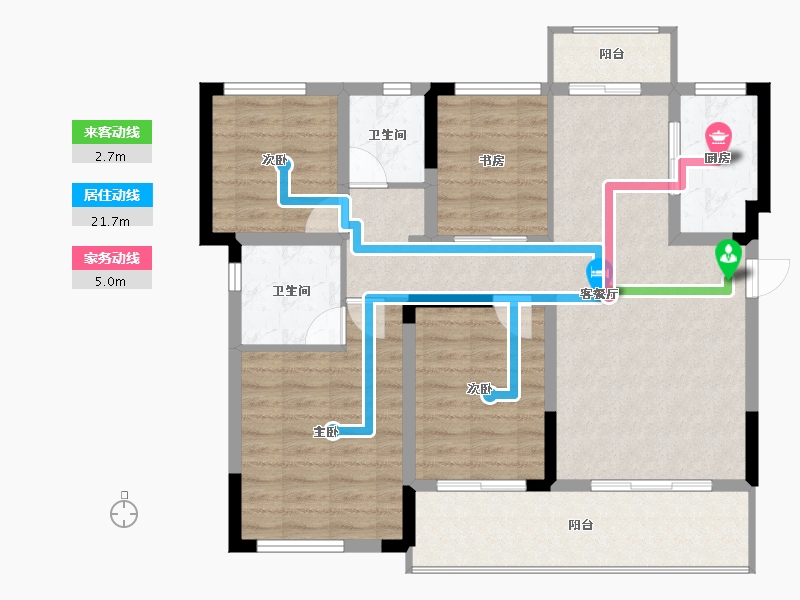 四川省-成都市-经典唐安府-98.56-户型库-动静线