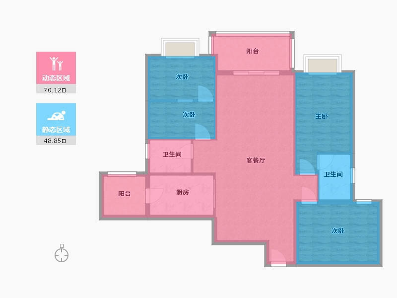 广东省-佛山市-恒达花园-二期-108.00-户型库-动静分区