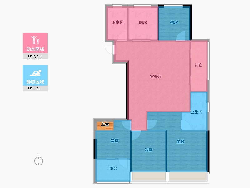 浙江省-杭州市-秦望府-101.96-户型库-动静分区