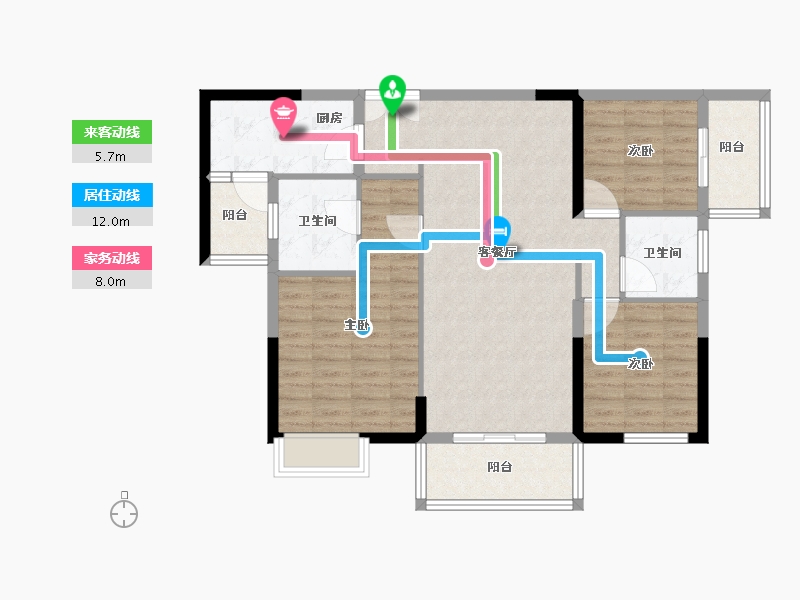 江苏省-常州市-星河国际-94.40-户型库-动静线