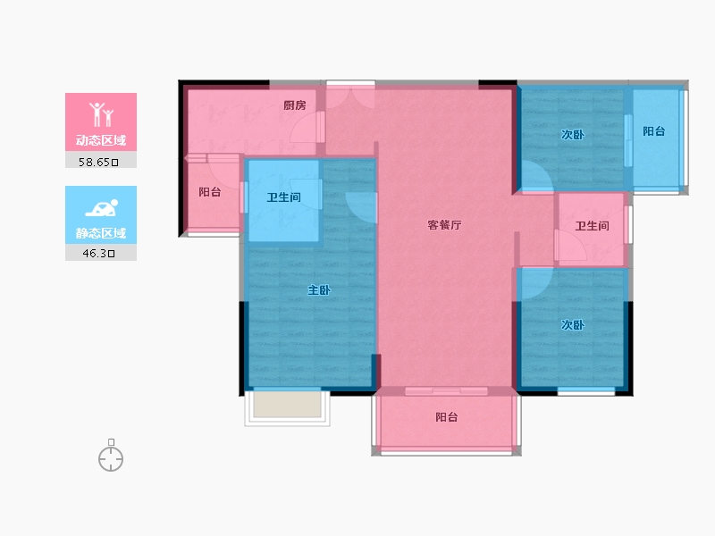 江苏省-常州市-星河国际-94.40-户型库-动静分区