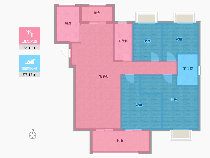 湖北省-武汉市-交投合盛嘉园-118.03-户型库-动静分区