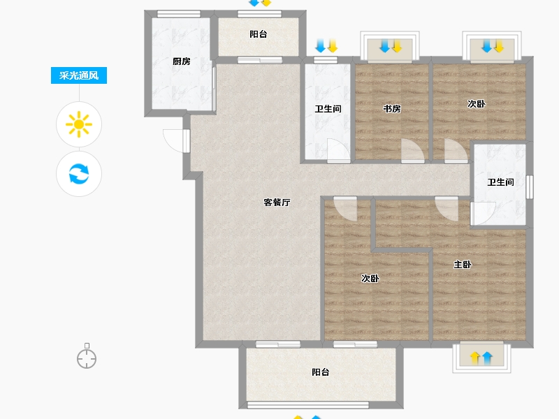 湖北省-武汉市-交投合盛嘉园-118.03-户型库-采光通风