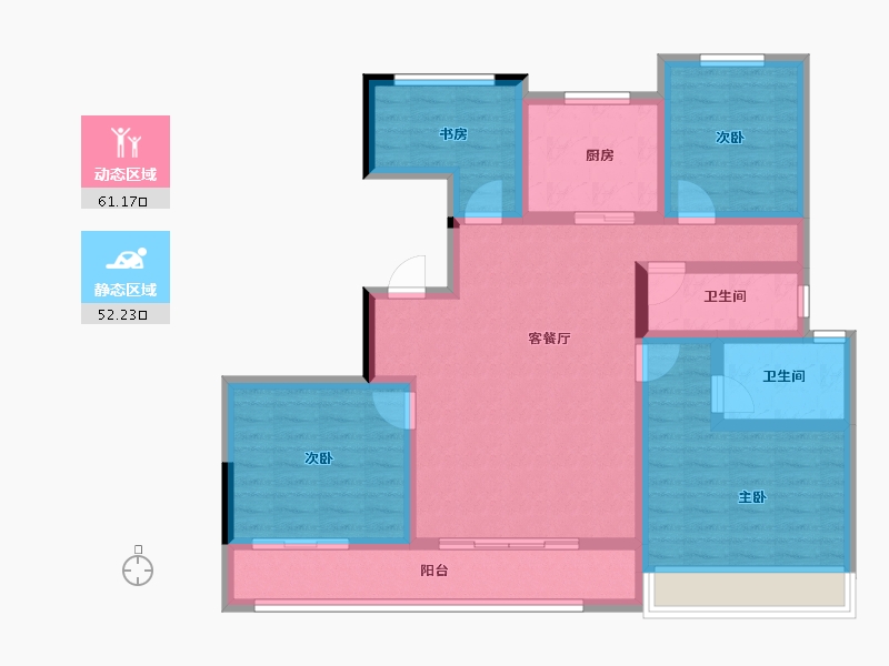 浙江省-杭州市-绿城江上臻园-99.96-户型库-动静分区