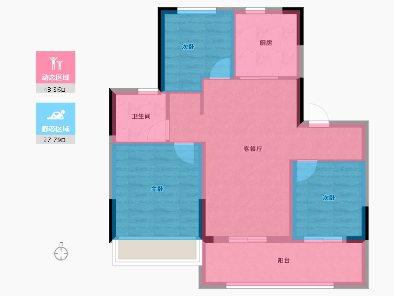 江苏省-南京市-龙湖·天玺-68.00-户型库-动静分区