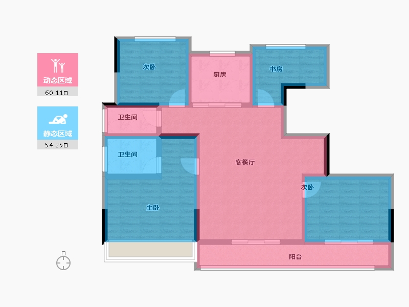 浙江省-杭州市-绿城江上臻园-101.15-户型库-动静分区