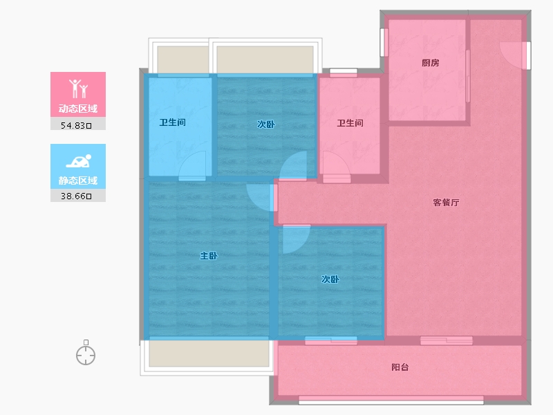 江苏省-南京市-时代艺境·云悦艺境园-84.00-户型库-动静分区