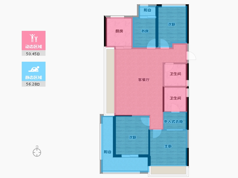 浙江省-杭州市-秦望府-95.29-户型库-动静分区