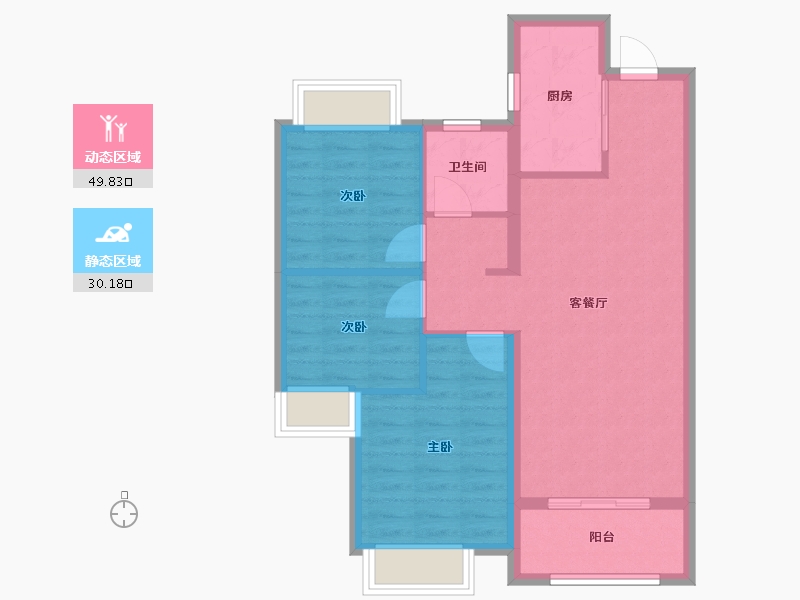 湖北省-武汉市-金辉世界城-71.77-户型库-动静分区