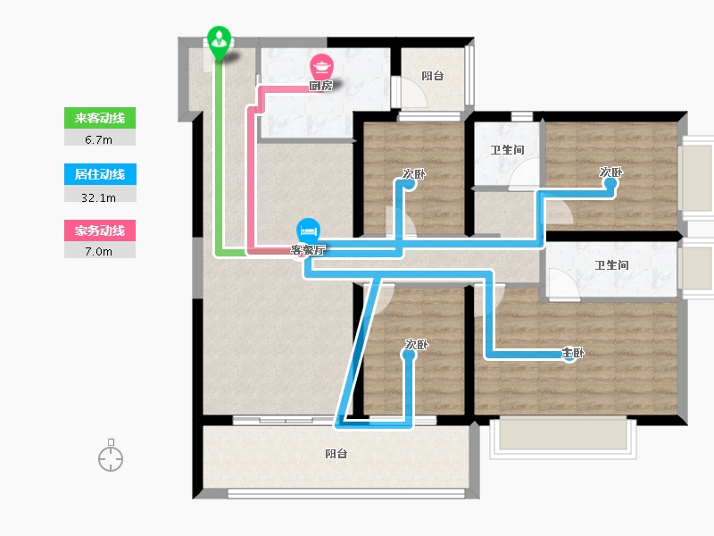 云南省-昆明市-万科公园城市-104.00-户型库-动静线