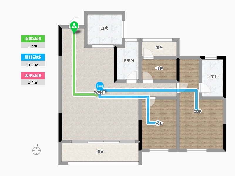 浙江省-杭州市-秦望府-107.35-户型库-动静线