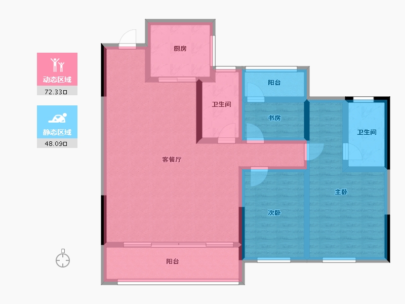 浙江省-杭州市-秦望府-107.35-户型库-动静分区