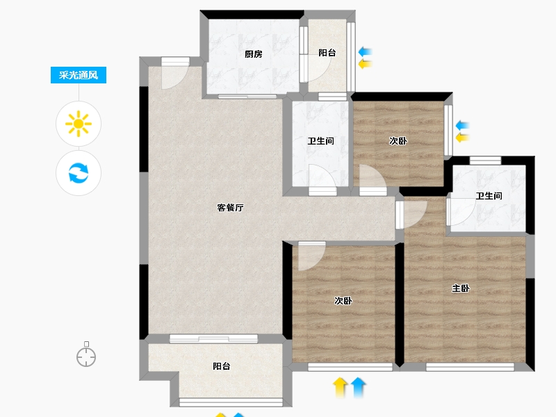 四川省-凉山彝族自治州-邦泰·熙悦.府-83.16-户型库-采光通风