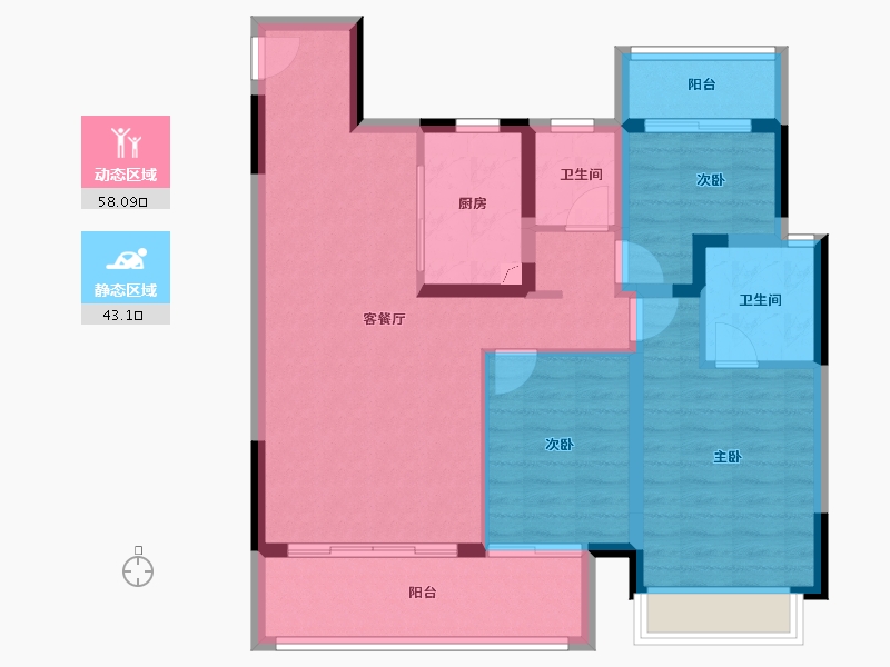 江西省-上饶市-硕丰公园里-90.39-户型库-动静分区