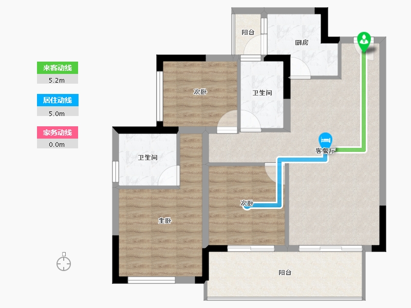 四川省-成都市-经典唐安府-84.61-户型库-动静线