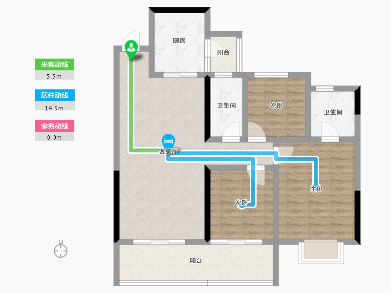 云南省-玉溪市-邦泰·天誉-88.98-户型库-动静线