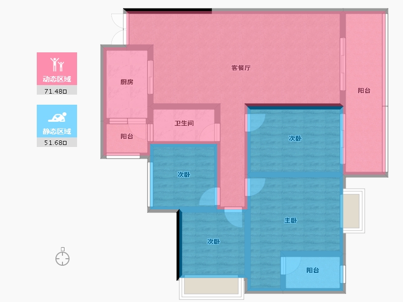 云南省-玉溪市-邦泰·天誉-109.23-户型库-动静分区