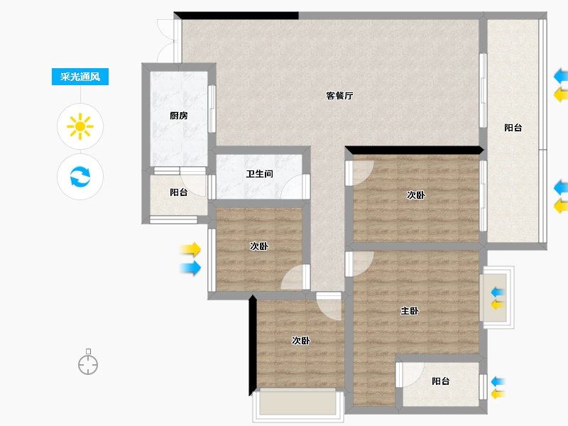 云南省-玉溪市-邦泰·天誉-109.23-户型库-采光通风