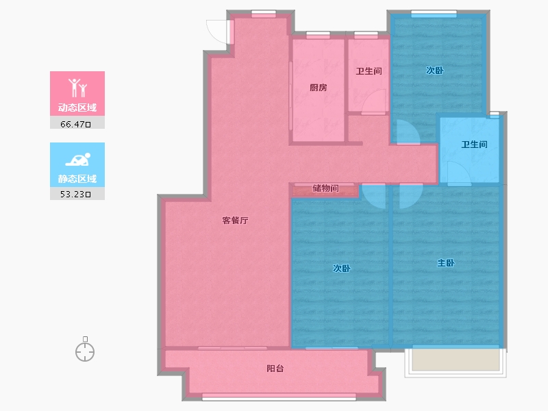 河南省-郑州市-孔雀城-110.00-户型库-动静分区