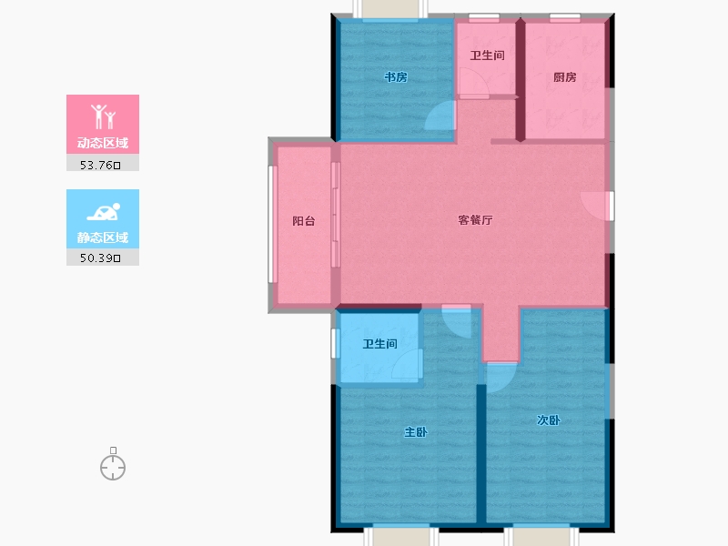 湖北省-武汉市-天纵时代城-94.24-户型库-动静分区