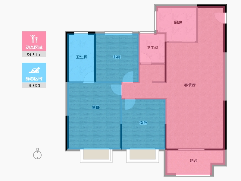 山东省-济南市-金科城-104.68-户型库-动静分区