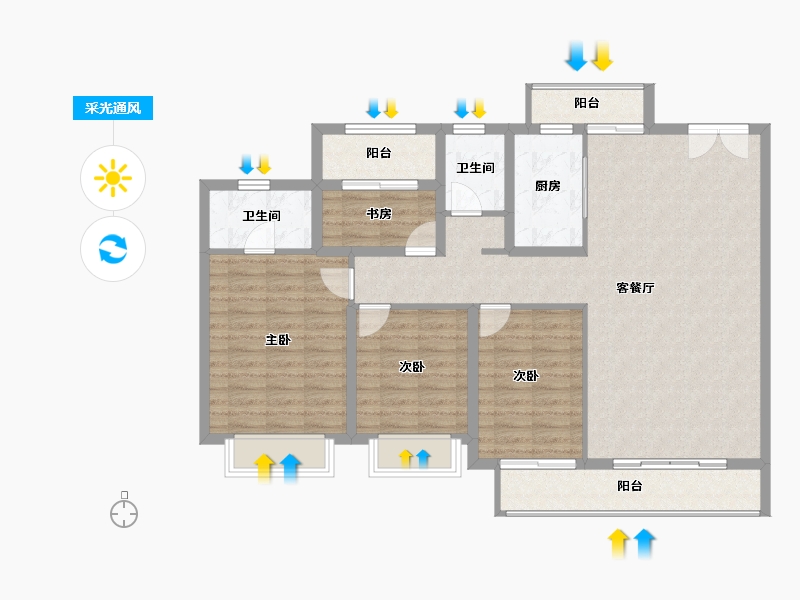 福建省-莆田市-联发君领天玺-112.67-户型库-采光通风