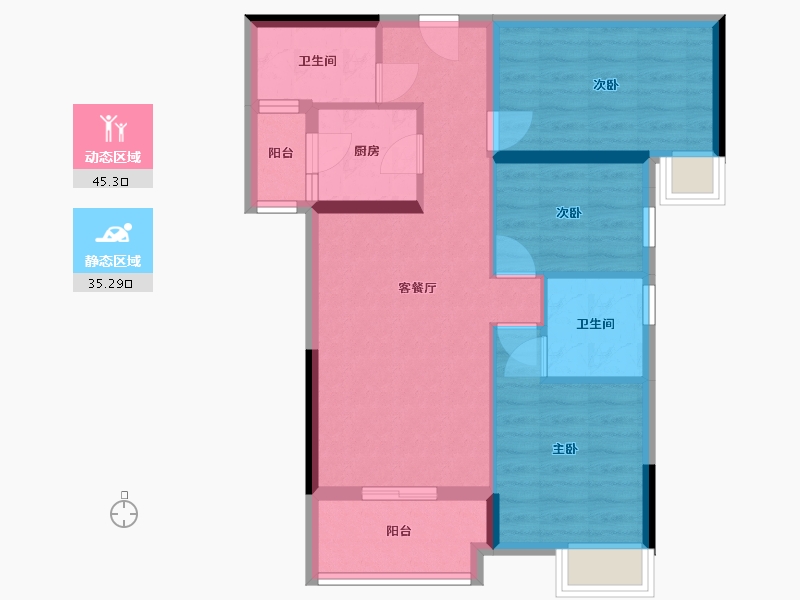 广东省-中山市-海伦时光-80.68-户型库-动静分区