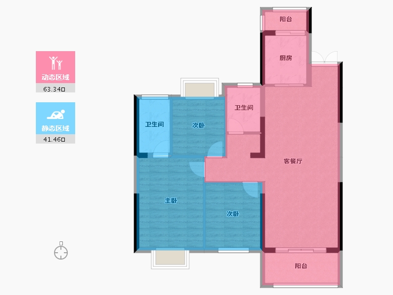 湖北省-咸宁市-同惠上和城-94.77-户型库-动静分区