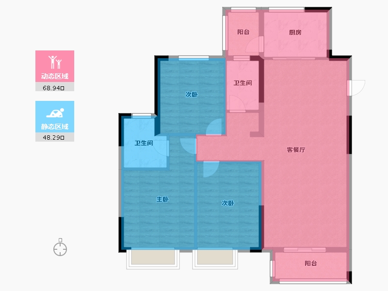 河南省-平顶山市-金域华府-106.21-户型库-动静分区