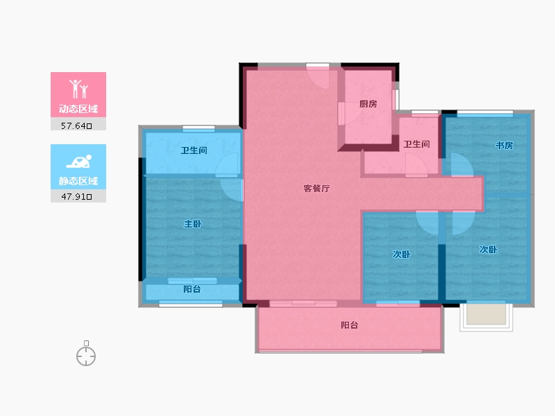 福建省-莆田市-大唐三盛国韵世家三期-94.96-户型库-动静分区