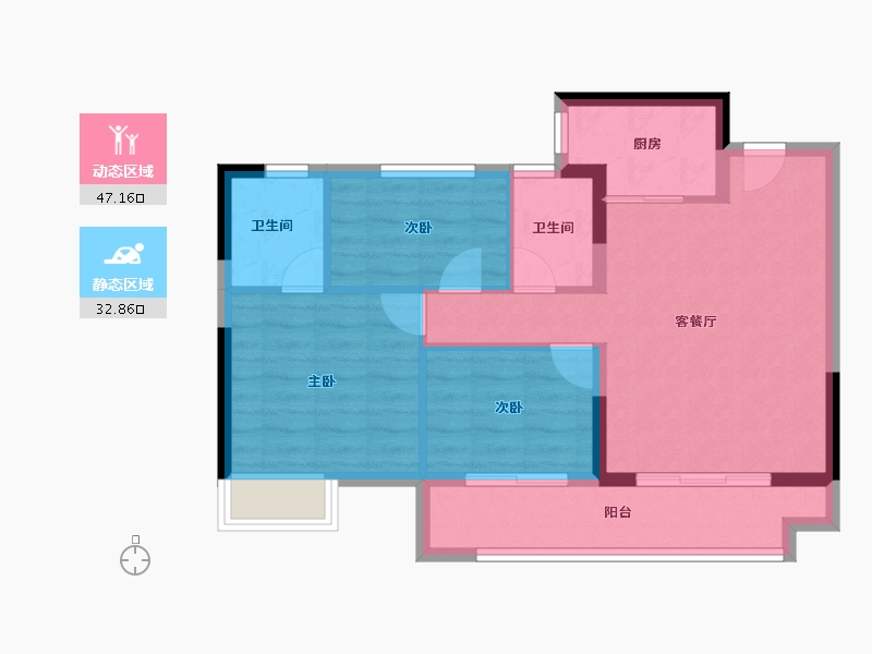 福建省-莆田市-大唐三盛国韵世家三期-71.67-户型库-动静分区