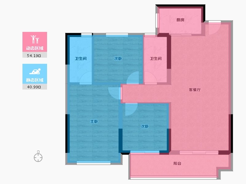 福建省-莆田市-大唐三盛国韵世家三期-85.76-户型库-动静分区