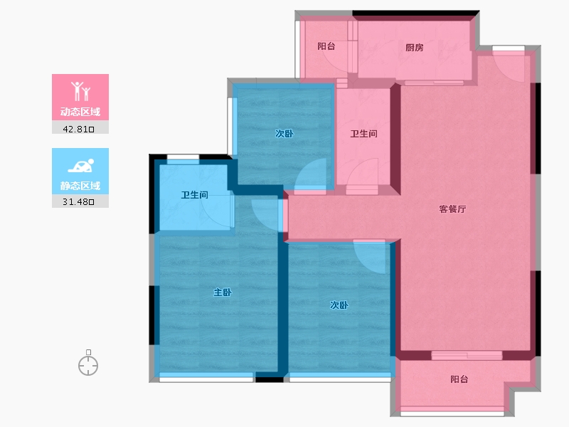 四川省-凉山彝族自治州-邦泰·熙悦.府-65.15-户型库-动静分区