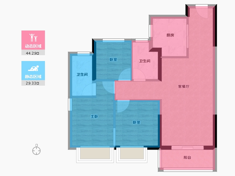 云南省-昆明市-大华锦绣山海-65.35-户型库-动静分区