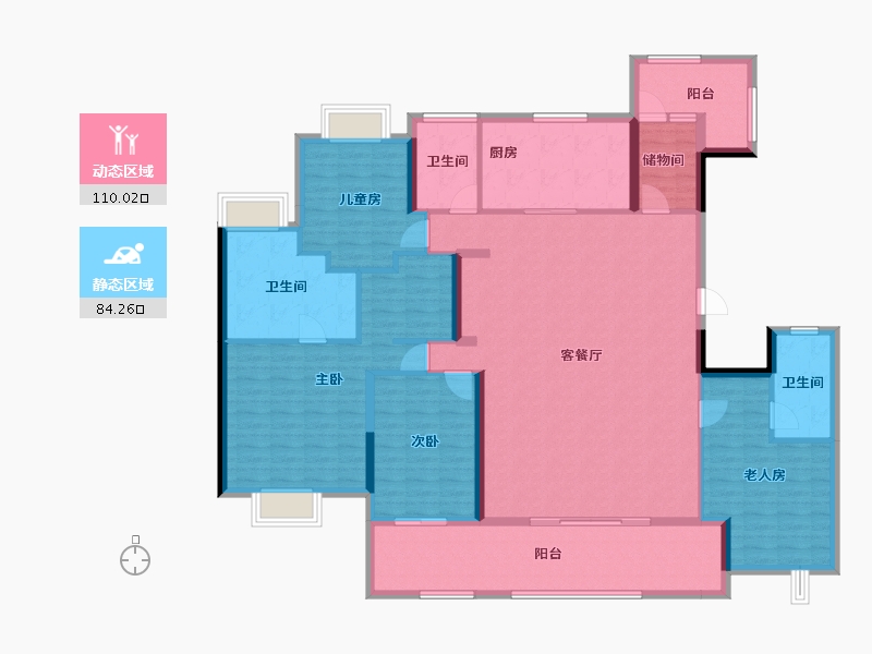 广东省-东莞市-万科瑧山悦花园-176.97-户型库-动静分区