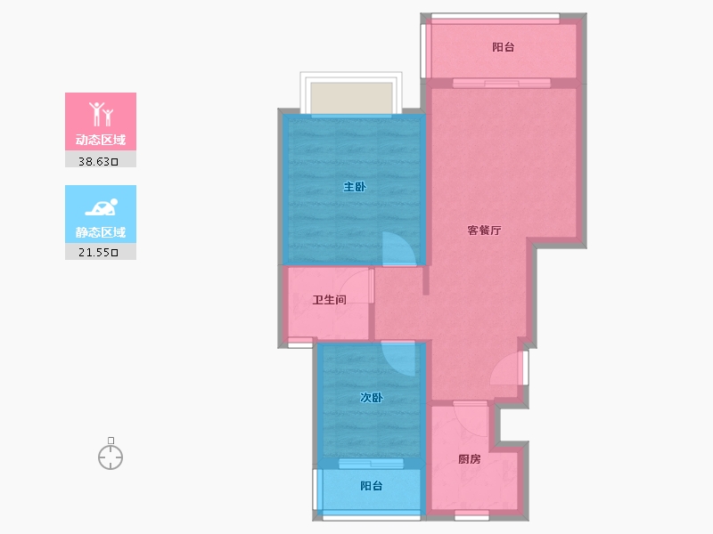 云南省-昆明市-绿地东海岸-60.00-户型库-动静分区